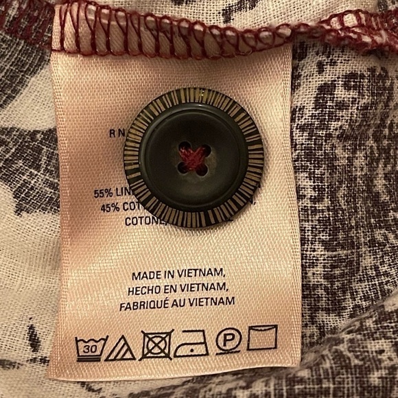 HD in Paris Anthropologie button down linen blend tank top women’s size 2 - Picture 6 of 6